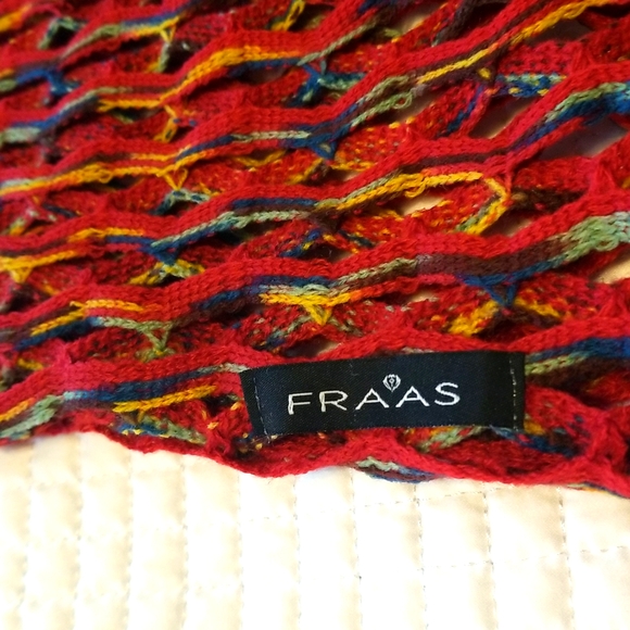 Fraas Scarf, Cowl/Infinity Neck Diamond Pattern Open Weave, Red Multicolored, OS - Picture 6 of 7